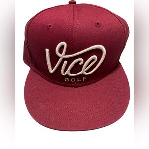 ⛳ Vice Golf Embroidered Cap — Like New | Maroon/Red | Adjustable